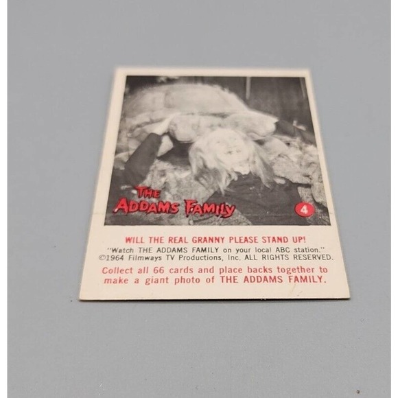 1964 Donruss Addams Family #4 Will the Real Granny Please Stand Up Vintage Card - Picture 3 of 6